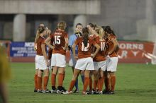 The University of Texas women's soccer team tied 0-0 against the Texas A&M Aggies Friday night, September 27, 2008.

Filename: SRM_20080926_1926567.jpg
Aperture: f/4.0
Shutter Speed: 1/320
Body: Canon EOS-1D Mark II
Lens: Canon EF 300mm f/2.8 L IS