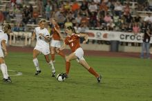 UT senior Jill Gilbeau (#4, Defender and Midfielder).  The University of Texas women's soccer team tied 0-0 against the Texas A&M Aggies Friday night, September 27, 2008.

Filename: SRM_20080926_2019562.jpg
Aperture: f/4.0
Shutter Speed: 1/400
Body: Canon EOS-1D Mark II
Lens: Canon EF 300mm f/2.8 L IS