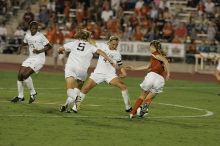 UT senior Jill Gilbeau (#4, Defender and Midfielder).  The University of Texas women's soccer team tied 0-0 against the Texas A&M Aggies Friday night, September 27, 2008.

Filename: SRM_20080926_2019586.jpg
Aperture: f/4.0
Shutter Speed: 1/400
Body: Canon EOS-1D Mark II
Lens: Canon EF 300mm f/2.8 L IS