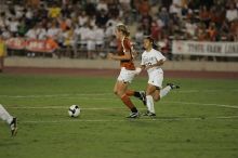 UT freshman Kylie Doniak (#15, Midfielder).  The University of Texas women's soccer team tied 0-0 against the Texas A&M Aggies Friday night, September 27, 2008.

Filename: SRM_20080926_2031484.jpg
Aperture: f/2.8
Shutter Speed: 1/640
Body: Canon EOS-1D Mark II
Lens: Canon EF 300mm f/2.8 L IS