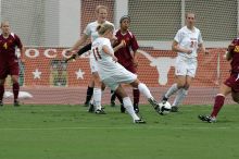 UT sophomore Niki Arlitt (#11, Forward) takes a shot on goal.  The University of Texas women's soccer team won 2-1 against the Iowa State Cyclones Sunday afternoon, October 5, 2008.

Filename: SRM_20081005_11594084.jpg
Aperture: f/8.0
Shutter Speed: 1/1000
Body: Canon EOS-1D Mark II
Lens: Canon EF 300mm f/2.8 L IS