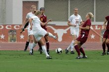 UT sophomore Niki Arlitt (#11, Forward) takes a shot on goal.  The University of Texas women's soccer team won 2-1 against the Iowa State Cyclones Sunday afternoon, October 5, 2008.

Filename: SRM_20081005_11594085.jpg
Aperture: f/8.0
Shutter Speed: 1/1000
Body: Canon EOS-1D Mark II
Lens: Canon EF 300mm f/2.8 L IS