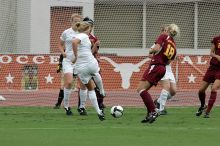 UT sophomore Niki Arlitt (#11, Forward) takes a shot on goal.  The University of Texas women's soccer team won 2-1 against the Iowa State Cyclones Sunday afternoon, October 5, 2008.

Filename: SRM_20081005_11594286.jpg
Aperture: f/8.0
Shutter Speed: 1/1000
Body: Canon EOS-1D Mark II
Lens: Canon EF 300mm f/2.8 L IS
