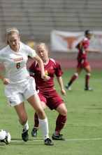UT freshman Lucy Keith (#6, Midfielder).  The University of Texas women's soccer team won 2-1 against the Iowa State Cyclones Sunday afternoon, October 5, 2008.

Filename: SRM_20081005_12044641.jpg
Aperture: f/5.6
Shutter Speed: 1/2000
Body: Canon EOS-1D Mark II
Lens: Canon EF 300mm f/2.8 L IS