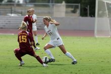 UT sophomore Niki Arlitt (#11, Forward).  The University of Texas women's soccer team won 2-1 against the Iowa State Cyclones Sunday afternoon, October 5, 2008.

Filename: SRM_20081005_12171034.jpg
Aperture: f/5.6
Shutter Speed: 1/2000
Body: Canon EOS-1D Mark II
Lens: Canon EF 300mm f/2.8 L IS