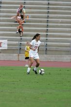 UT senior Stephanie Logterman (#10, Defender) in the second half.  The University of Texas women's soccer team won 2-1 against the Iowa State Cyclones Sunday afternoon, October 5, 2008.

Filename: SRM_20081005_13253490.jpg
Aperture: f/5.6
Shutter Speed: 1/1600
Body: Canon EOS-1D Mark II
Lens: Canon EF 300mm f/2.8 L IS