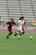 UT senior Stephanie Logterman (#10, Defender) in the second half.  The University of Texas women's soccer team won 2-1 against the Iowa State Cyclones Sunday afternoon, October 5, 2008.

Filename: SRM_20081005_13253801.jpg
Aperture: f/5.6
Shutter Speed: 1/1250
Body: Canon EOS-1D Mark II
Lens: Canon EF 300mm f/2.8 L IS