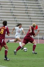 UT freshman Amanda Lisberger (#13, Midfielder) in the second half.  The University of Texas women's soccer team won 2-1 against the Iowa State Cyclones Sunday afternoon, October 5, 2008.

Filename: SRM_20081005_13254209.jpg
Aperture: f/5.6
Shutter Speed: 1/1250
Body: Canon EOS-1D Mark II
Lens: Canon EF 300mm f/2.8 L IS