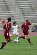 UT freshman Amanda Lisberger (#13, Midfielder) in the second half.  The University of Texas women's soccer team won 2-1 against the Iowa State Cyclones Sunday afternoon, October 5, 2008.

Filename: SRM_20081005_13254212.jpg
Aperture: f/5.6
Shutter Speed: 1/1600
Body: Canon EOS-1D Mark II
Lens: Canon EF 300mm f/2.8 L IS