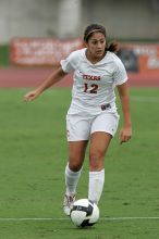 UT sophomore Alisha Ortiz (#12, Forward) in the second half.  The University of Texas women's soccer team won 2-1 against the Iowa State Cyclones Sunday afternoon, October 5, 2008.

Filename: SRM_20081005_13280470.jpg
Aperture: f/5.6
Shutter Speed: 1/1600
Body: Canon EOS-1D Mark II
Lens: Canon EF 300mm f/2.8 L IS