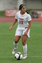 UT sophomore Alisha Ortiz (#12, Forward) in the second half.  The University of Texas women's soccer team won 2-1 against the Iowa State Cyclones Sunday afternoon, October 5, 2008.

Filename: SRM_20081005_13280671.jpg
Aperture: f/5.6
Shutter Speed: 1/1600
Body: Canon EOS-1D Mark II
Lens: Canon EF 300mm f/2.8 L IS