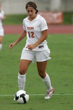 UT sophomore Alisha Ortiz (#12, Forward) in the second half.  The University of Texas women's soccer team won 2-1 against the Iowa State Cyclones Sunday afternoon, October 5, 2008.

Filename: SRM_20081005_13280674.jpg
Aperture: f/5.6
Shutter Speed: 1/1600
Body: Canon EOS-1D Mark II
Lens: Canon EF 300mm f/2.8 L IS