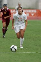 UT sophomore Alisha Ortiz (#12, Forward) in the second half.  The University of Texas women's soccer team won 2-1 against the Iowa State Cyclones Sunday afternoon, October 5, 2008.

Filename: SRM_20081005_13330054.jpg
Aperture: f/5.6
Shutter Speed: 1/1600
Body: Canon EOS-1D Mark II
Lens: Canon EF 300mm f/2.8 L IS
