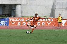 UT senior Dianna Pfenninger (#8, Goalkeeper) kicks the ball upfield in the second half.  The University of Texas women's soccer team won 2-1 against the Iowa State Cyclones Sunday afternoon, October 5, 2008.

Filename: SRM_20081005_13421456.jpg
Aperture: f/5.6
Shutter Speed: 1/2500
Body: Canon EOS-1D Mark II
Lens: Canon EF 300mm f/2.8 L IS