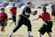 The Cheetahs (chemical engineering team) lost in the Fall 2008 UT flag football intramural championship game on November 9, 2008.

Filename: SRM_20081109_15391066.jpg
Aperture: f/4.0
Shutter Speed: 1/2000
Body: Canon EOS-1D Mark II
Lens: Canon EF 300mm f/2.8 L IS