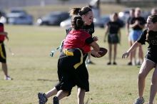 The Cheetahs (chemical engineering team) lost in the Fall 2008 UT flag football intramural championship game on November 9, 2008.

Filename: SRM_20081109_15391269.jpg
Aperture: f/4.0
Shutter Speed: 1/2500
Body: Canon EOS-1D Mark II
Lens: Canon EF 300mm f/2.8 L IS