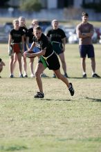 The Cheetahs (chemical engineering team) lost in the Fall 2008 UT flag football intramural championship game on November 9, 2008.

Filename: SRM_20081109_15534830.jpg
Aperture: f/4.0
Shutter Speed: 1/2000
Body: Canon EOS-1D Mark II
Lens: Canon EF 300mm f/2.8 L IS