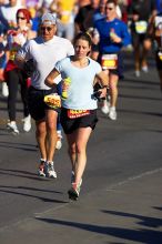 Beth Marek, bib #4236, completed the course in 3:38:21, a Boston Marathon qualifying time.  The first annual San Antonio Rock and Roll Marathon, Sunday, November 16, 2008.

Filename: SRM_20081116_08515811.jpg
Aperture: f/4.0
Shutter Speed: 1/3200
Body: Canon EOS-1D Mark II
Lens: Canon EF 300mm f/2.8 L IS