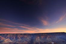 First sunrise of the new year at the south rim of the Grand Canyon, Thursday January 1, 2009.  The temperature was as low as 15 F the night before with a foot and a half of snow on the ground.  Luckily sunrise wasn't until 7:40.

Filename: SRM_20090101_07344506.JPG
Aperture: f/16.0
Shutter Speed: 32/10
Body: Canon EOS-1D Mark II
Lens: Canon EF 16-35mm f/2.8 L