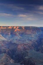 First sunrise of the new year at the south rim of the Grand Canyon, Thursday January 1, 2009.  The temperature was as low as 15 F the night before with a foot and a half of snow on the ground.  Luckily sunrise wasn't until 7:40.

Filename: SRM_20090101_07453513.JPG
Aperture: f/16.0
Shutter Speed: 32/10
Body: Canon EOS-1D Mark II
Lens: Canon EF 16-35mm f/2.8 L