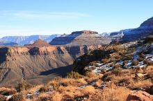 Hike down the South Kaibab trail, backpacking the Grand Canyon with Beth, Thursday, January 1, 2009.

Filename: SRM_20090101_14154933.jpg
Aperture: f/16.0
Shutter Speed: 1/50
Body: Canon EOS-1D Mark II
Lens: Canon EF 16-35mm f/2.8 L