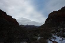 Hike up the Bright Angel trail from Indian Gardens campground, while backpacking the Grand Canyon, on Sunday, January 4, 2009.