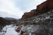 Hike up the Bright Angel trail from Indian Gardens campground, while backpacking the Grand Canyon, on Sunday, January 4, 2009.

Filename: SRM_20090104_08553662.JPG
Aperture: f/11.0
Shutter Speed: 1/20
Body: Canon EOS-1D Mark II
Lens: Canon EF 16-35mm f/2.8 L