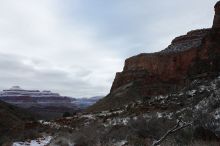 Hike up the Bright Angel trail from Indian Gardens campground, while backpacking the Grand Canyon, on Sunday, January 4, 2009.

Filename: SRM_20090104_08555764.JPG
Aperture: f/11.0
Shutter Speed: 1/30
Body: Canon EOS-1D Mark II
Lens: Canon EF 16-35mm f/2.8 L