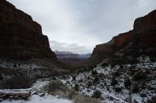 Hike up the Bright Angel trail from Indian Gardens campground, while backpacking the Grand Canyon, on Sunday, January 4, 2009.

Filename: SRM_20090104_09125471.JPG
Aperture: f/11.0
Shutter Speed: 1/30
Body: Canon EOS-1D Mark II
Lens: Canon EF 16-35mm f/2.8 L