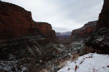 Hike up the Bright Angel trail from Indian Gardens campground, while backpacking the Grand Canyon, on Sunday, January 4, 2009.

Filename: SRM_20090104_09244574.JPG
Aperture: f/11.0
Shutter Speed: 1/30
Body: Canon EOS-1D Mark II
Lens: Canon EF 16-35mm f/2.8 L