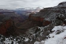 Hike up the Bright Angel trail from Indian Gardens campground, while backpacking the Grand Canyon, on Sunday, January 4, 2009.

Filename: SRM_20090104_10163090.JPG
Aperture: f/11.0
Shutter Speed: 1/100
Body: Canon EOS-1D Mark II
Lens: Canon EF 16-35mm f/2.8 L