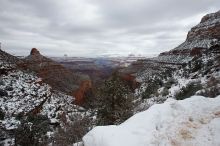 Hike up the Bright Angel trail from Indian Gardens campground, while backpacking the Grand Canyon, on Sunday, January 4, 2009.

Filename: SRM_20090104_10354697.JPG
Aperture: f/11.0
Shutter Speed: 1/125
Body: Canon EOS-1D Mark II
Lens: Canon EF 16-35mm f/2.8 L