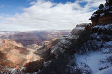 Hike up the Bright Angel trail from Indian Gardens campground, while backpacking the Grand Canyon, on Sunday, January 4, 2009.

Filename: SRM_20090104_12285051.JPG
Aperture: f/16.0
Shutter Speed: 1/40
Body: Canon EOS-1D Mark II
Lens: Canon EF 16-35mm f/2.8 L