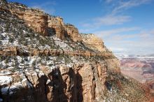 Hike up the Bright Angel trail from Indian Gardens campground, while backpacking the Grand Canyon, on Sunday, January 4, 2009.

Filename: SRM_20090104_12372157.JPG
Aperture: f/16.0
Shutter Speed: 1/60
Body: Canon EOS-1D Mark II
Lens: Canon EF 16-35mm f/2.8 L