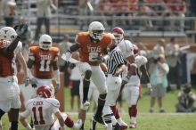 The University of Texas football team defeated the Arkansas Razorbacks with a score of 52-10 in Austin, TX on Saturday, September 27, 2008.

Filename: SRM_20080927_15462255.jpg
Aperture: f/5.6
Shutter Speed: 1/1250
Body: Canon EOS-1D Mark II
Lens: Canon EF 300mm f/2.8 L IS