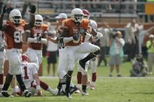 The University of Texas football team defeated the Arkansas Razorbacks with a score of 52-10 in Austin, TX on Saturday, September 27, 2008.

Filename: SRM_20080927_15462459.jpg
Aperture: f/5.6
Shutter Speed: 1/1250
Body: Canon EOS-1D Mark II
Lens: Canon EF 300mm f/2.8 L IS