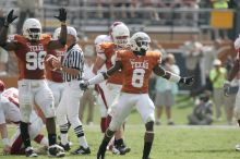 The University of Texas football team defeated the Arkansas Razorbacks with a score of 52-10 in Austin, TX on Saturday, September 27, 2008.

Filename: SRM_20080927_15462461.jpg
Aperture: f/5.6
Shutter Speed: 1/1000
Body: Canon EOS-1D Mark II
Lens: Canon EF 300mm f/2.8 L IS