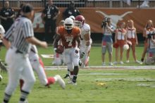 The University of Texas football team defeated the Arkansas Razorbacks with a score of 52-10 in Austin, TX on Saturday, September 27, 2008.

Filename: SRM_20080927_15505292.jpg
Aperture: f/5.6
Shutter Speed: 1/1250
Body: Canon EOS-1D Mark II
Lens: Canon EF 300mm f/2.8 L IS