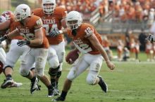 The University of Texas football team defeated the Arkansas Razorbacks with a score of 52-10 in Austin, TX on Saturday, September 27, 2008.

Filename: SRM_20080927_15584085.jpg
Aperture: f/5.6
Shutter Speed: 1/640
Body: Canon EOS-1D Mark II
Lens: Canon EF 300mm f/2.8 L IS