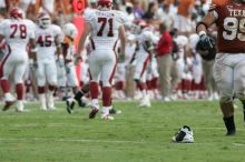 The University of Texas football team defeated the Arkansas Razorbacks with a score of 52-10 in Austin, TX on Saturday, September 27, 2008.

Filename: SRM_20080927_16033024.jpg
Aperture: f/5.6
Shutter Speed: 1/640
Body: Canon EOS-1D Mark II
Lens: Canon EF 300mm f/2.8 L IS