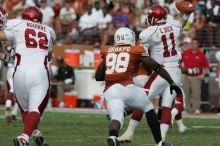 The University of Texas football team defeated the Arkansas Razorbacks with a score of 52-10 in Austin, TX on Saturday, September 27, 2008.

Filename: SRM_20080927_16352830.jpg
Aperture: f/5.6
Shutter Speed: 1/1600
Body: Canon EOS-1D Mark II
Lens: Canon EF 300mm f/2.8 L IS