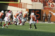 The University of Texas football team defeated the Arkansas Razorbacks with a score of 52-10 in Austin, TX on Saturday, September 27, 2008.

Filename: SRM_20080927_16535861.jpg
Aperture: f/5.6
Shutter Speed: 1/2000
Body: Canon EOS-1D Mark II
Lens: Canon EF 300mm f/2.8 L IS