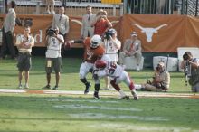 The University of Texas football team defeated the Arkansas Razorbacks with a score of 52-10 in Austin, TX on Saturday, September 27, 2008.

Filename: SRM_20080927_17072840.jpg
Aperture: f/5.6
Shutter Speed: 1/1000
Body: Canon EOS-1D Mark II
Lens: Canon EF 300mm f/2.8 L IS