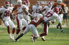 The University of Texas football team defeated the Arkansas Razorbacks with a score of 52-10 in Austin, TX on Saturday, September 27, 2008.

Filename: SRM_20080927_17081052.jpg
Aperture: f/5.6
Shutter Speed: 1/1250
Body: Canon EOS-1D Mark II
Lens: Canon EF 300mm f/2.8 L IS