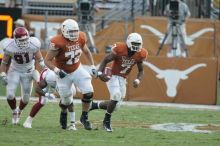 The University of Texas football team defeated the Arkansas Razorbacks with a score of 52-10 in Austin, TX on Saturday, September 27, 2008.

Filename: SRM_20080927_17295897.jpg
Aperture: f/5.6
Shutter Speed: 1/640
Body: Canon EOS-1D Mark II
Lens: Canon EF 300mm f/2.8 L IS