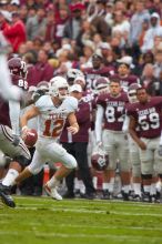 The University of Texas, Austin played Texas A&M in football at Kyle Field, College Station, on November 23, 2007.  UT lost to the Aggies, 30 to 38.

Filename: SRM_20071123_1604303.jpg
Aperture: f/5.6
Shutter Speed: 1/640
Body: Canon EOS-1D Mark II
Lens: Canon EF 300mm f/2.8 L IS