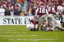 The University of Texas, Austin played Texas A&M in football at Kyle Field, College Station, on November 23, 2007.  UT lost to the Aggies, 30 to 38.

Filename: SRM_20071123_1627225.jpg
Aperture: f/5.6
Shutter Speed: 1/400
Body: Canon EOS-1D Mark II
Lens: Canon EF 300mm f/2.8 L IS