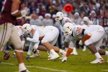 The University of Texas, Austin played Texas A&M in football at Kyle Field, College Station, on November 23, 2007.  UT lost to the Aggies, 30 to 38.

Filename: SRM_20071123_1759548.jpg
Aperture: f/2.8
Shutter Speed: 1/640
Body: Canon EOS-1D Mark II
Lens: Canon EF 300mm f/2.8 L IS