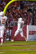 The University of Texas, Austin played Texas A&M in football at Kyle Field, College Station, on November 23, 2007.  UT lost to the Aggies, 30 to 38.

Filename: SRM_20071123_1822061.jpg
Aperture: f/2.8
Shutter Speed: 1/500
Body: Canon EOS-1D Mark II
Lens: Canon EF 300mm f/2.8 L IS