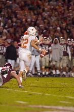 The University of Texas, Austin played Texas A&M in football at Kyle Field, College Station, on November 23, 2007.  UT lost to the Aggies, 30 to 38.

Filename: SRM_20071123_1833581.jpg
Aperture: f/2.8
Shutter Speed: 1/500
Body: Canon EOS-1D Mark II
Lens: Canon EF 300mm f/2.8 L IS